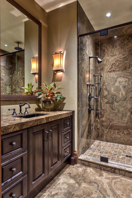 25 Refined Brown Bathroom Decor Ideas - DigsDigs