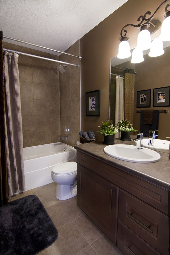 25 Refined Brown Bathroom Decor Ideas Digsdigs - What Paint Color Goes With Brown Bathroom Tile