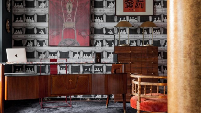 Unique designer furniture and art make this apartment a real masterpiece