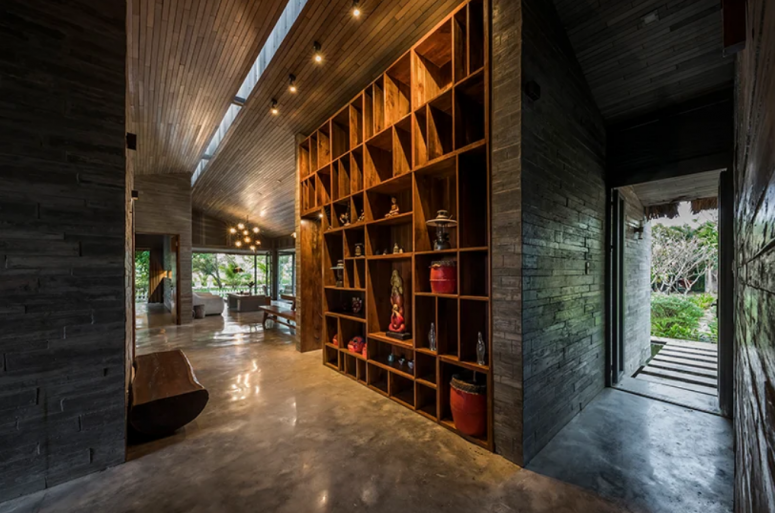 Skylights bring more light to the spaces and there's an oversized storage unit in the entryway