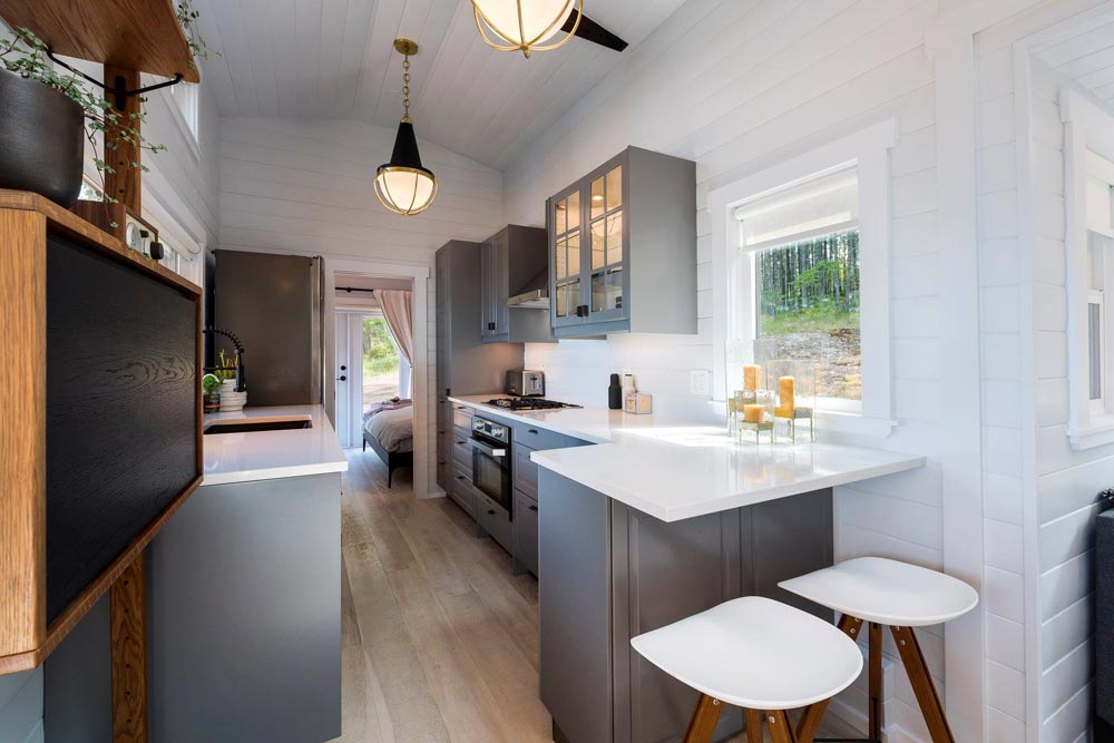 grey kitchen deisgn for a tiny home