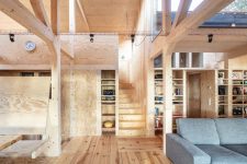 06 Timber is widely used throughout the space, there are wooden pillars and walls and floors are made of wood