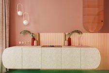 07 The furniture is quirky and chic, with an art deco feel and curved lines