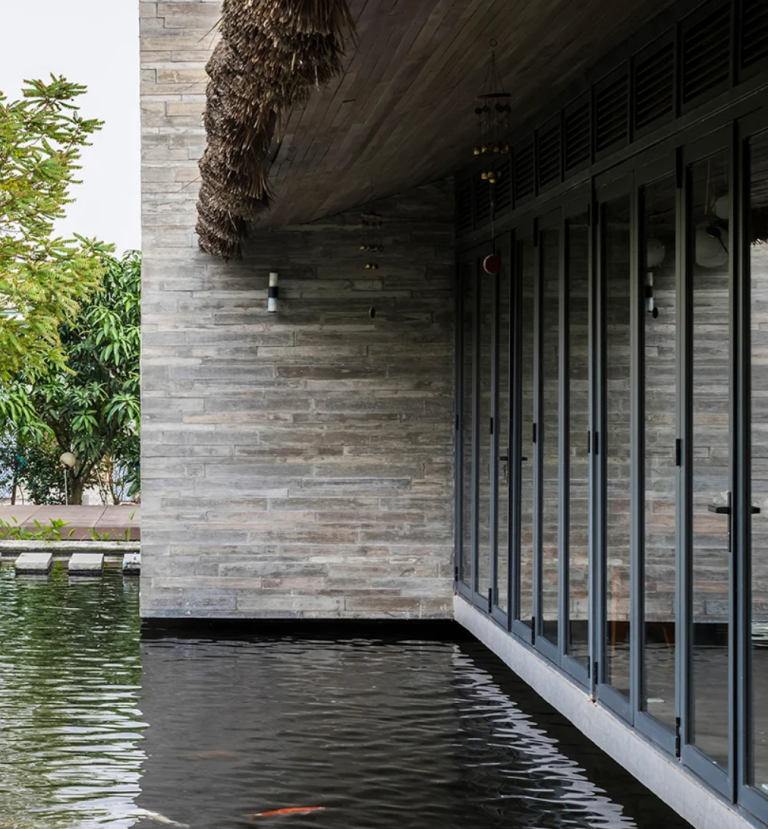 This pond isn't only a decor feature but also a good temperature regulator
