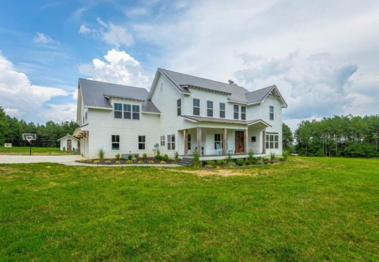 This modern farmhouse was custom built on Signal Mountain, Tennessee