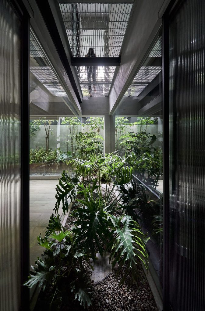 The greenery is also a natural screen to keep the spaces private