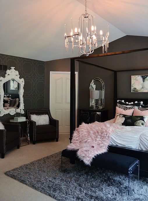 25 Refined Pink And Black Bedroom Decor Ideas - Digsdigs