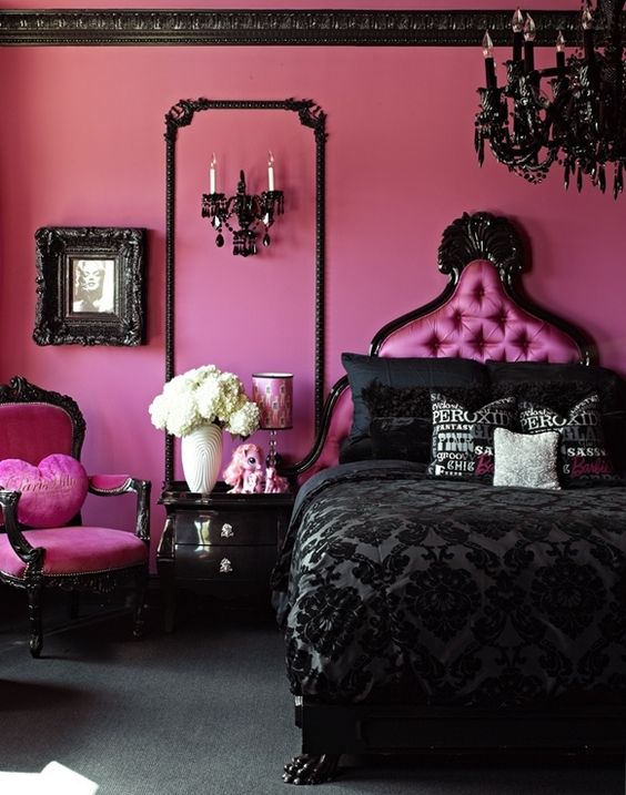 25 Refined Pink And Black Bedroom Decor Ideas - DigsDigs