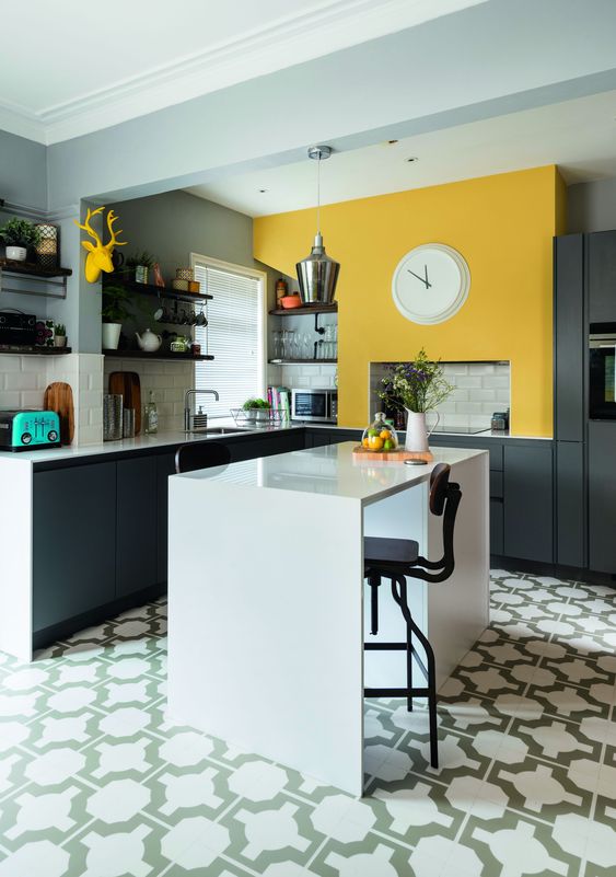 25 Bright Grey And Yellow Kitchen Decor Ideas - DigsDigs