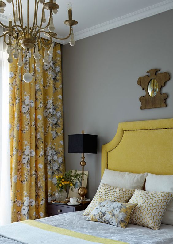25 Cool Grey And Yellow Bedrooms That, Yellow And Gray Curtains For Bedroom