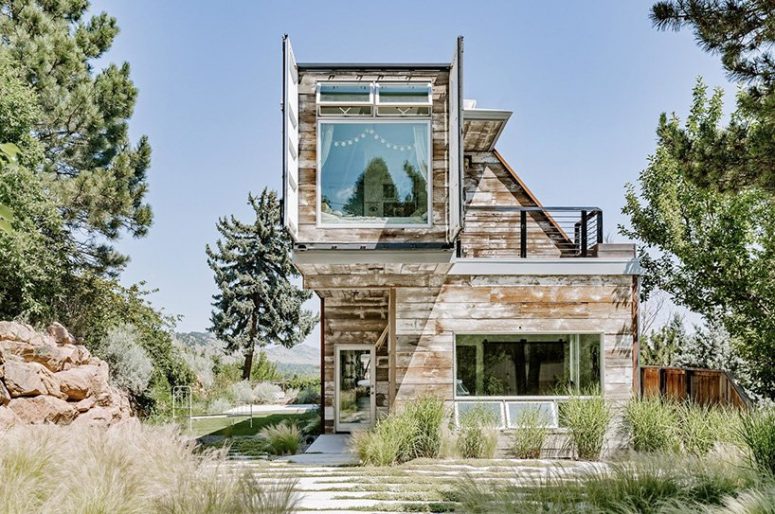 This stylish shipping container home is done in rustic and industrial style by its owners and features cool views