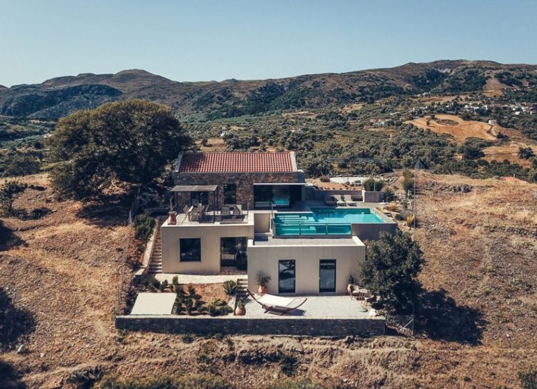 Modern Crete Summer House On A Steep Slope