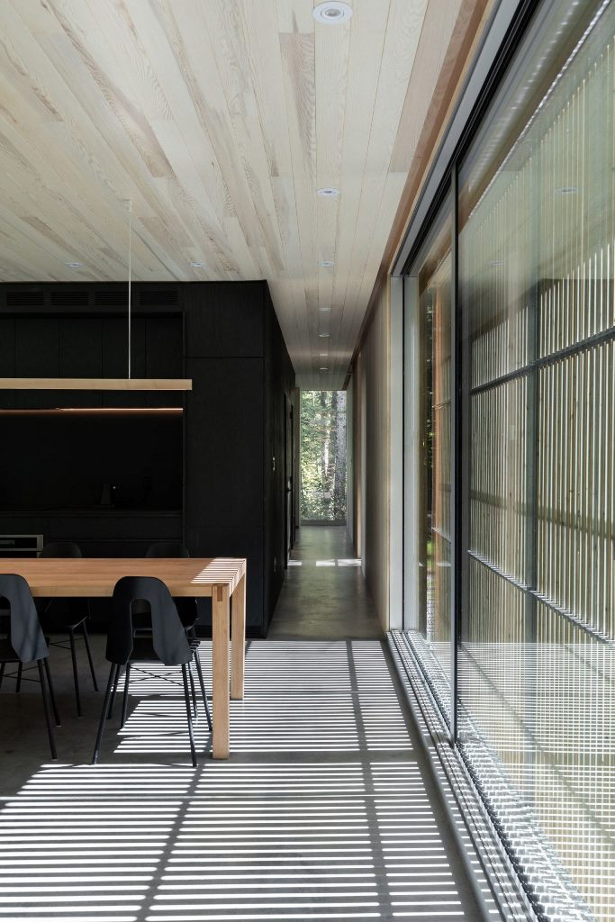 Many spaces are glazed but there are cedar shutters to keep privacy and escape excessive sunshine