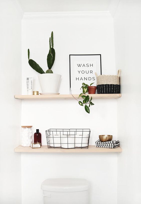 Small shop bath shelf