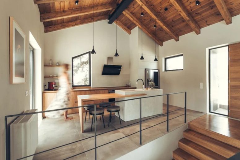 a stone kitchen island is a quite practical solution