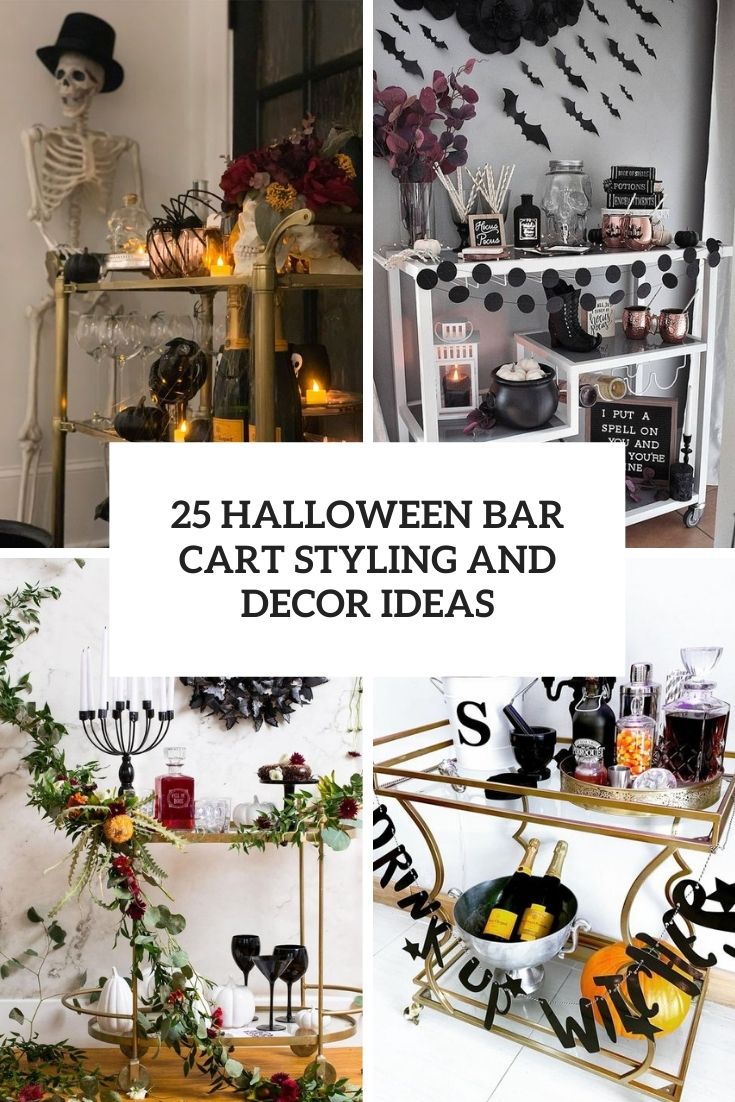 halloween bar cart styling and decor ideas cover