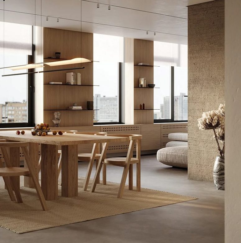 You may see adorable lamps and minimalist floating shelves