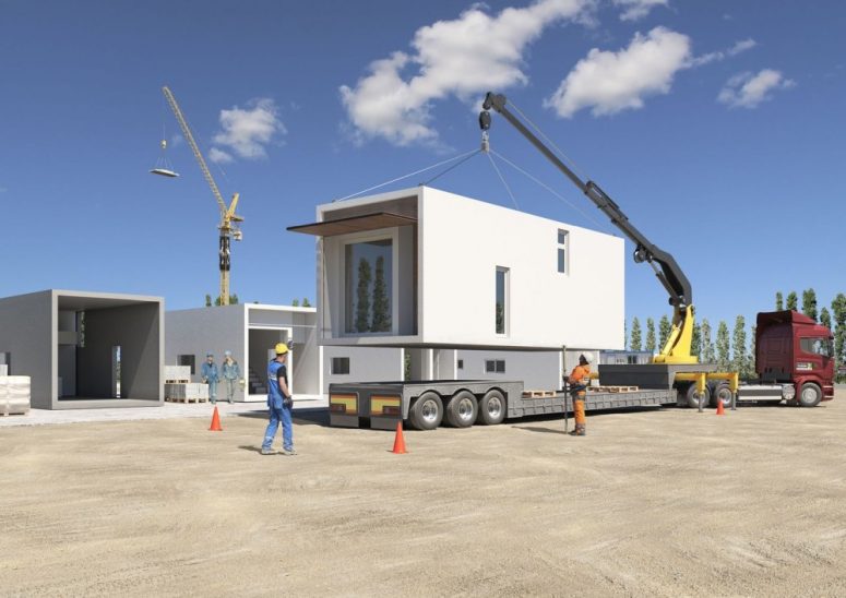 The structural frame of the house is lightweight and can be transported via truck