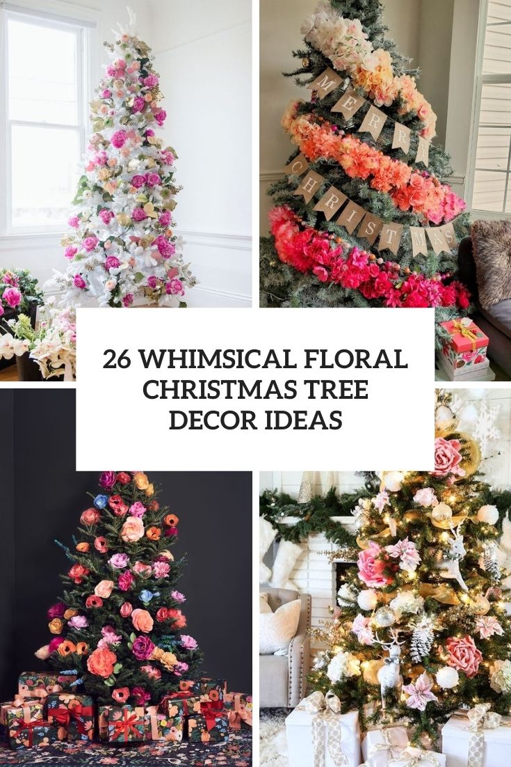 whimsical floral christmas tree decor ideas cover