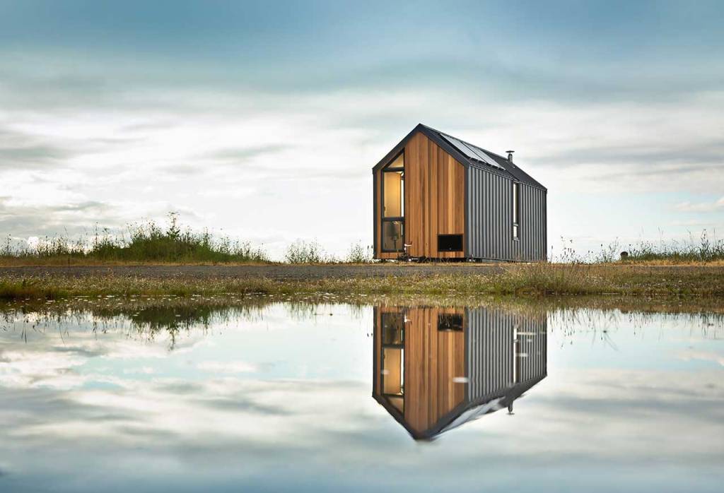 This mobile home is a stylish dwelling on wheels with elegant contemporary design