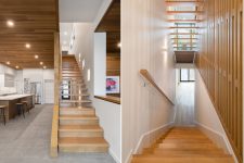 02 The interior is organized on two floors which are connected by this simple wooden staircase