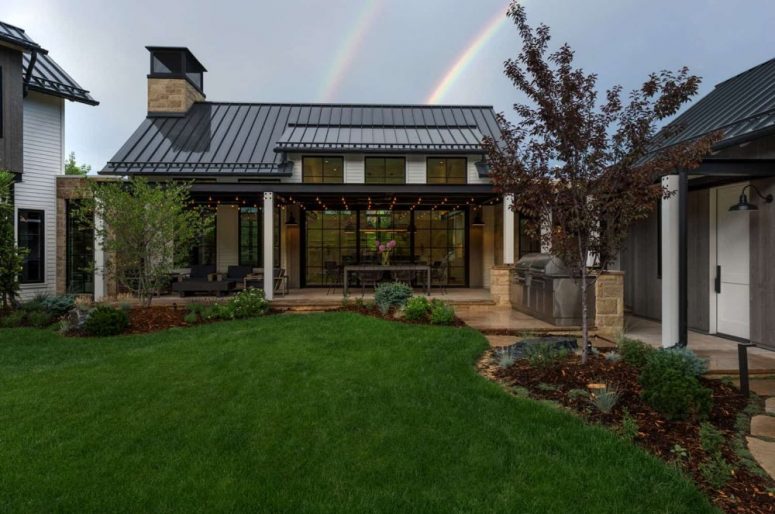 The parts of the house are arranged in a U shape around a beautiful courtyard, to which every major space has an access