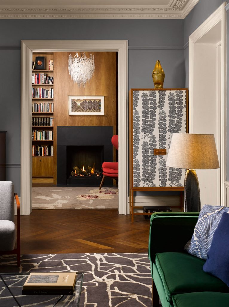 The interiors are cathcy, bright and chic and feature jewel tones and prints