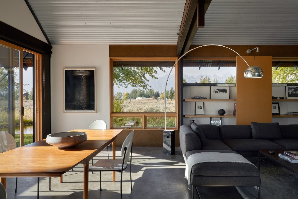 The color palette is restraint and simple, to merge with the nature outside