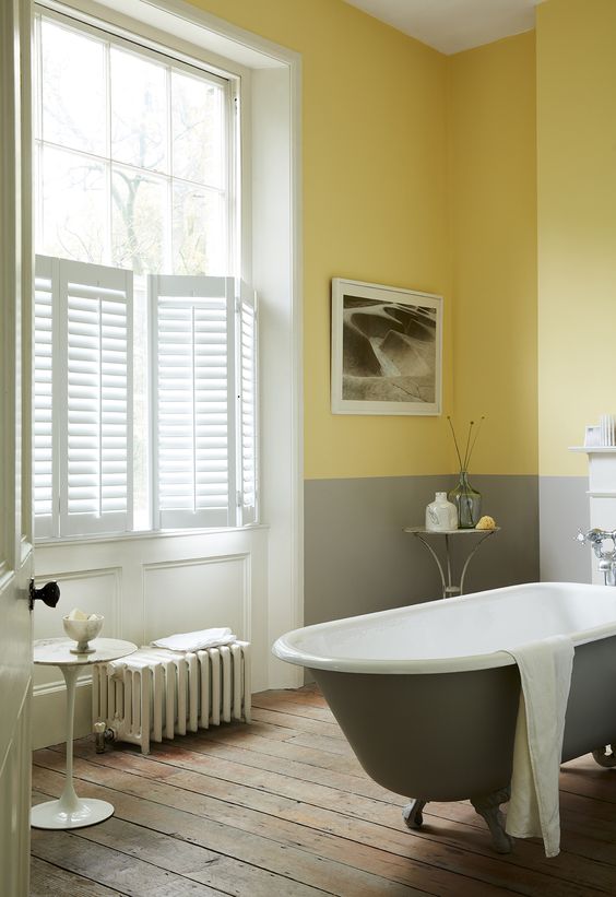 25 Lively And Bold Grey And Yellow Bathrooms DigsDigs