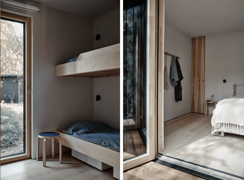 The bedrooms are decorated in very basic ways, with simple furniture and neutral textiles