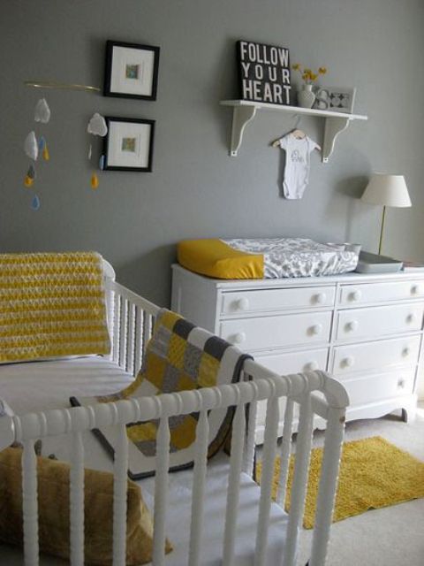 Grey and mustard sales nursery