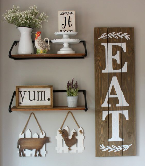 27 Cozy Rustic Kitchen Wall Decor Ideas - Digsdigs