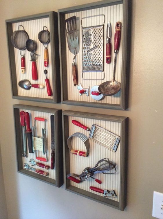 an interesting idea for a kitchen gallery wall