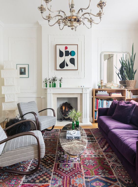 37 Stylish Ideas To Integrate A Purple Sofa Into Your Space - DigsDigs