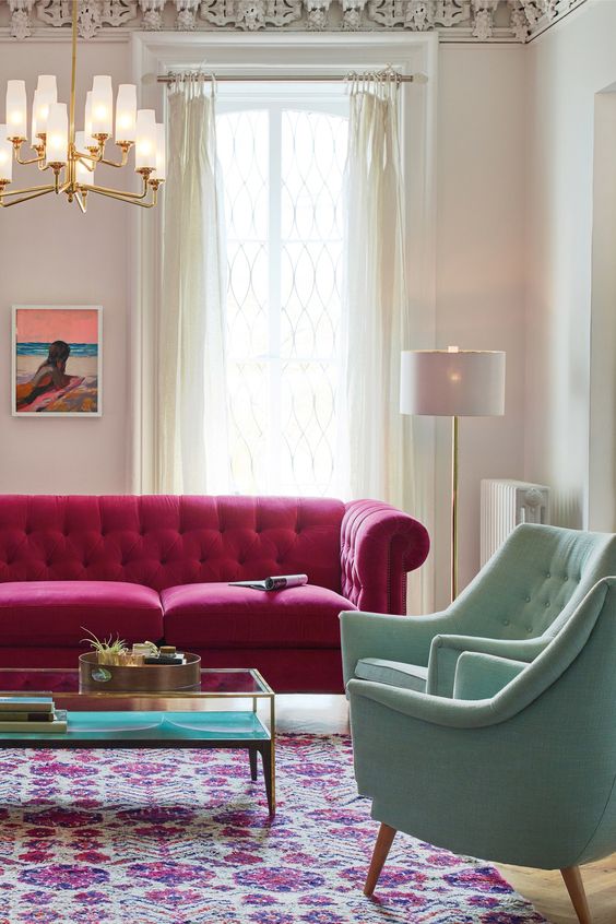 25 Ideas To Integrate A Pink Sofa Into