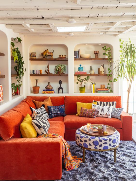 45 Refined Orange Sofas For A Bold Color Statement Digsdigs