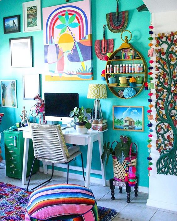 29 Outstanding Maximalist Home Offices That Inspire DigsDigs