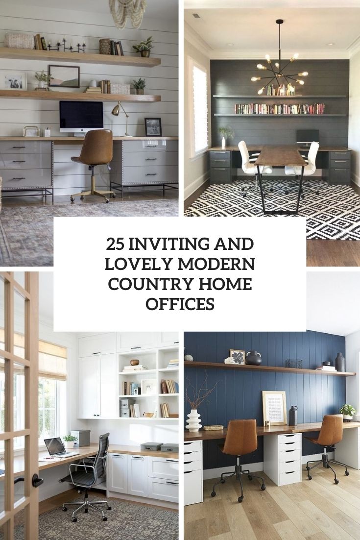 inviting and lovely modern country home offices cover