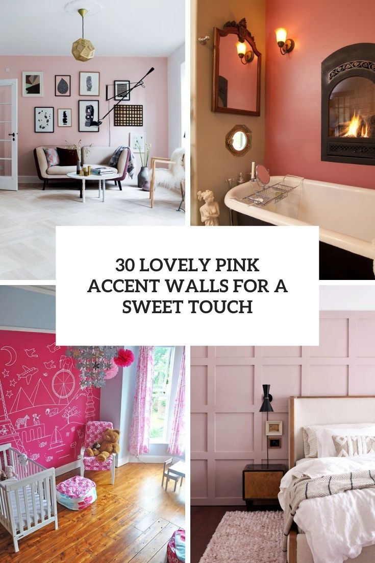 lovely pink accent walls for a sweet touch over