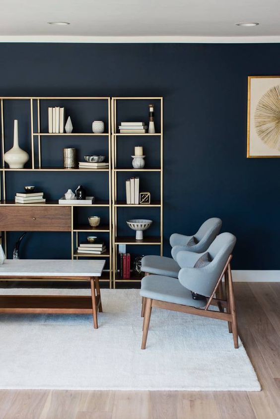 28 Stylish Navy Accent Walls For A Dramatic Accent DigsDigs