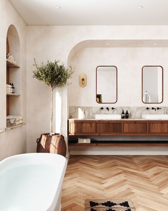 30 Welcoming Modern Country Bathroom Decor Ideas - DigsDigs