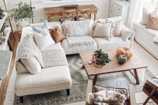 a cozy farmhouse living room design