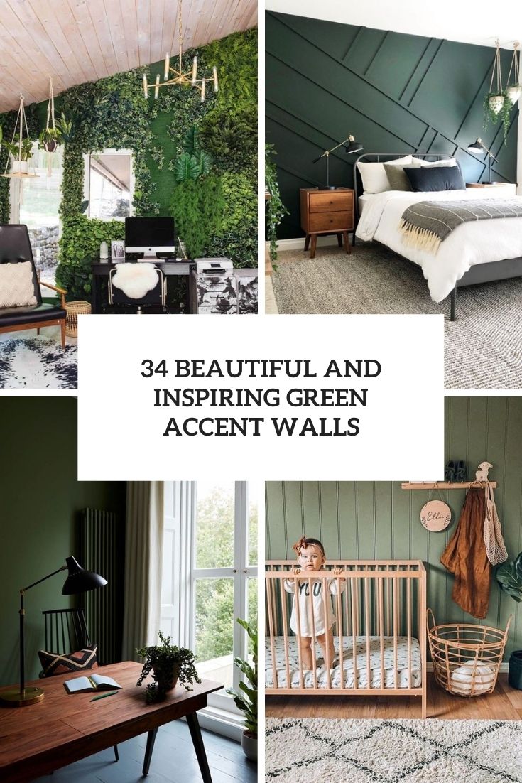 beautiful and inspiring green accent walls cover