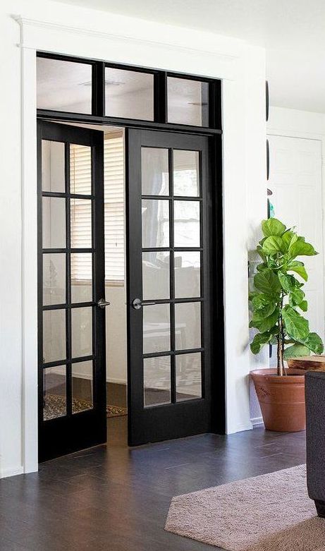 black interior French doors are adorable for any modern space, they will add a refined feel to the interior and provide light inside each space