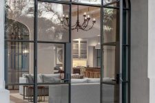 gorgeous glass French doors in black are a very refined and chic solution for a luxurious contemporary space and they look wow