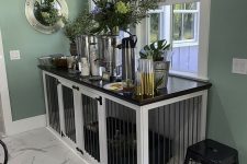 a cool mix of a home bar and a dog station