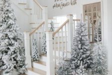 a beautiful rustic winter wonderland space with lots of potted flocked Christmas trees around is a real dream came true