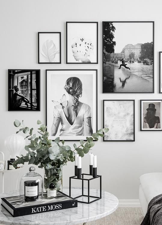 34 Stylish Black And White Gallery Wall Ideas - DigsDigs