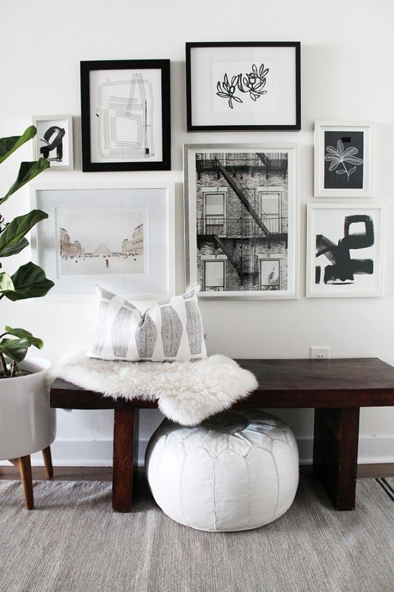 34 Stylish Black And White Gallery Wall Ideas - DigsDigs