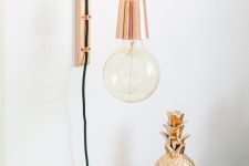 13 such a lovely modern sconce with a touch of copper will add a cool touch to your bedroom and will let you read comfortably